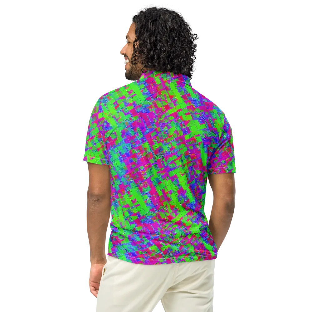 Neon Tapestry on Men's Slim Fit Polo Shirt — Back