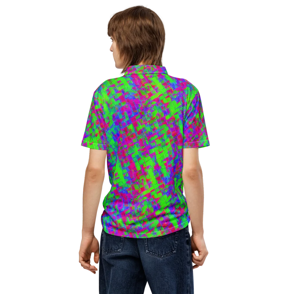 Neon Tapestry on Men's Slim Fit Polo Shirt — Back