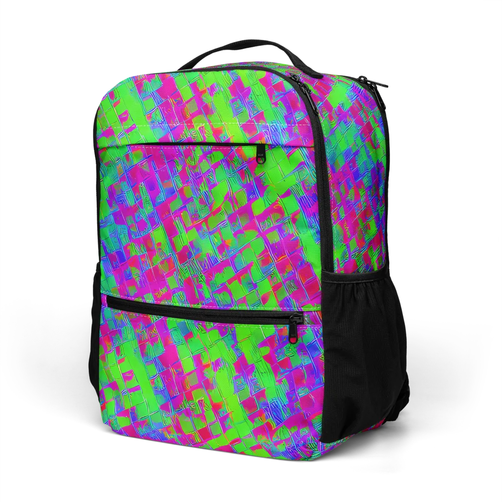 Neon Tapestry on Utility Backpack — Left Front