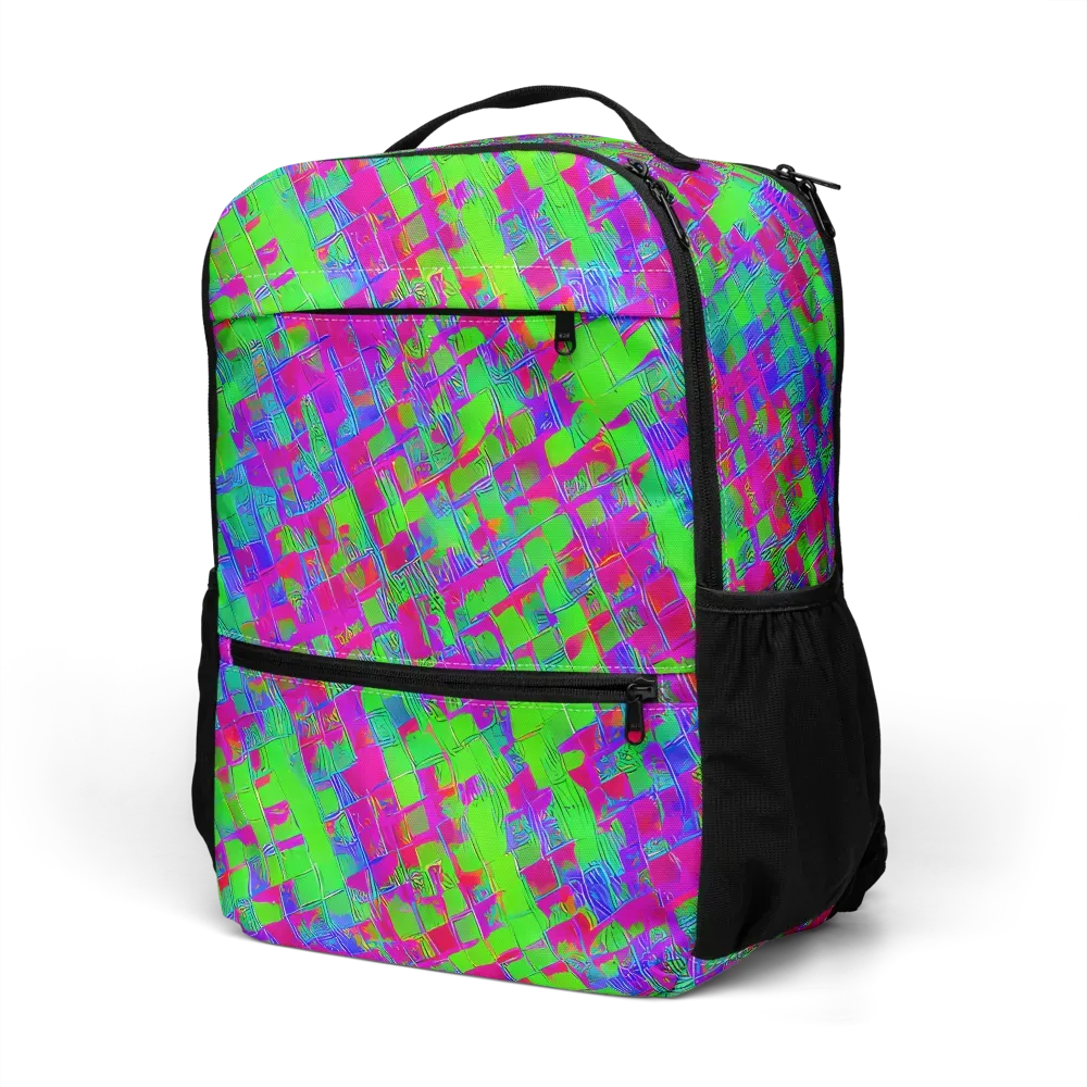Neon Tapestry on Utility Backpack — Left Front