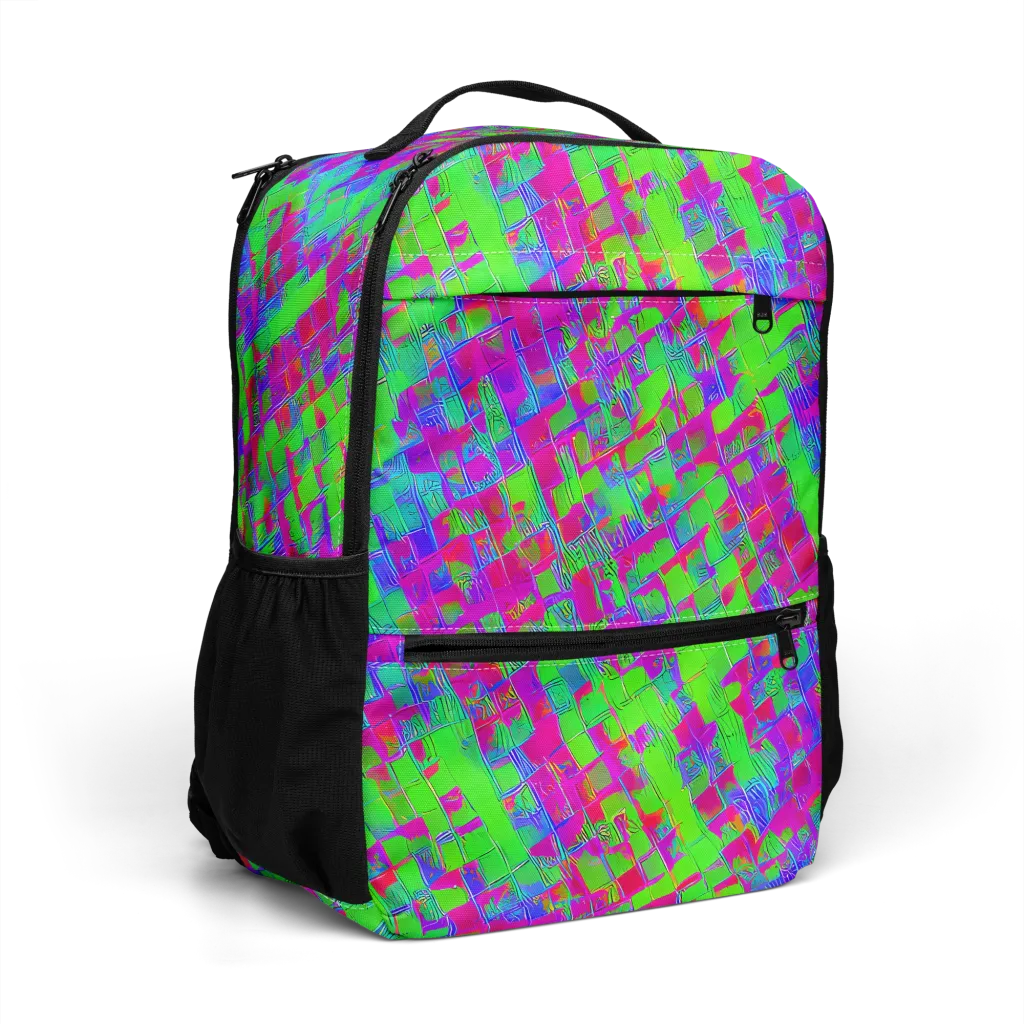 Neon Tapestry on Utility Backpack — Right Front
