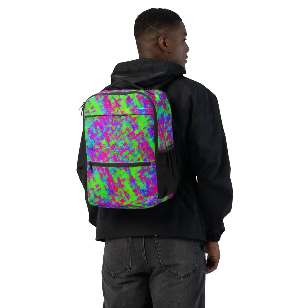Neon Tapestry on Utility Backpack — Back