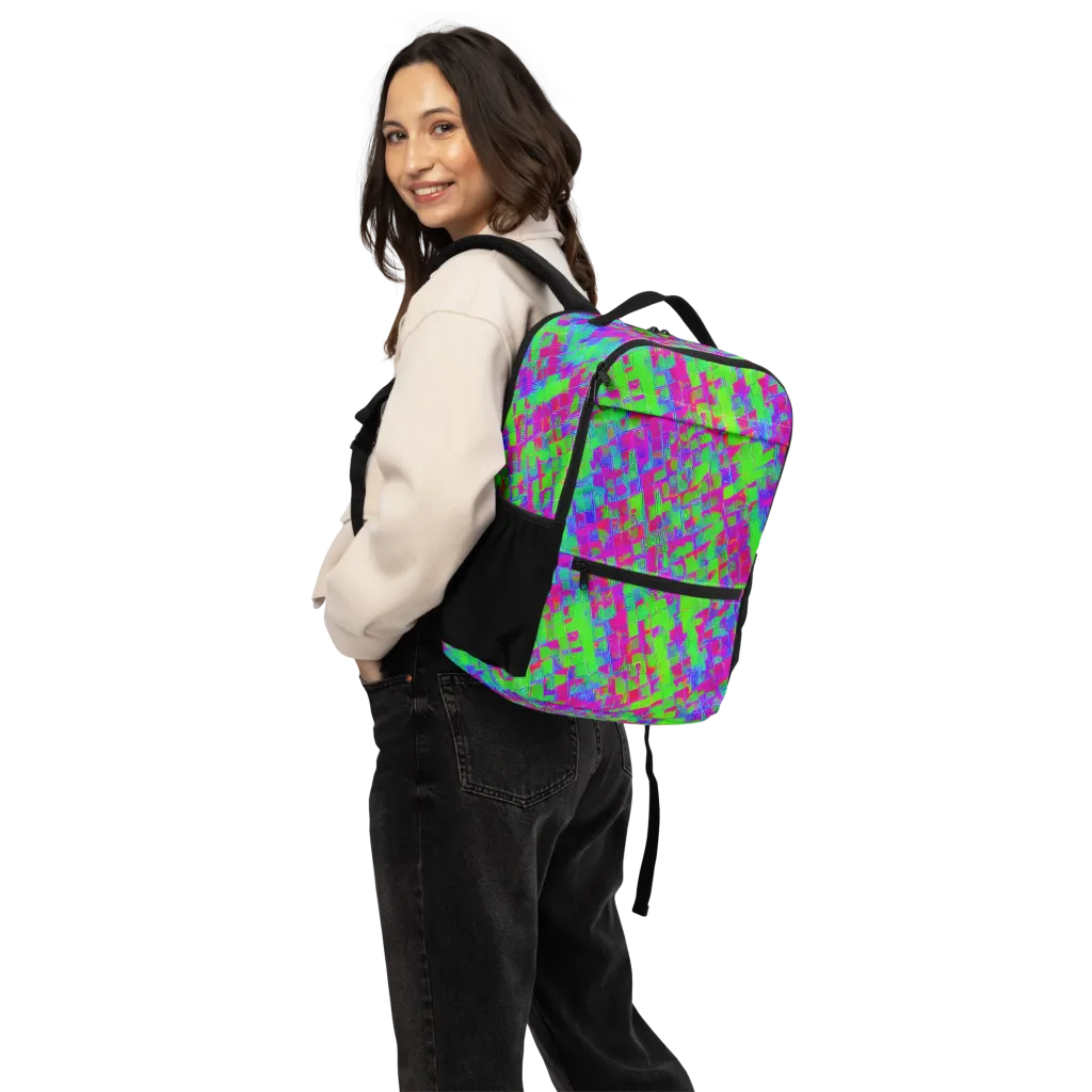 Neon Tapestry on Utility Backpack — Back