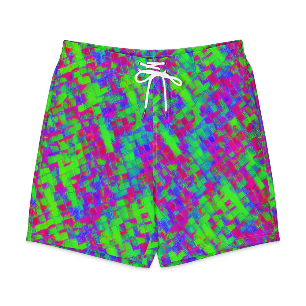 Neon Tapestry on Men's Board Shorts — Front