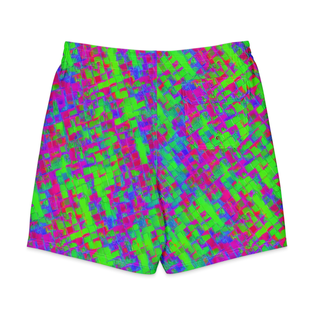 Neon Tapestry on Men's Board Shorts — Back