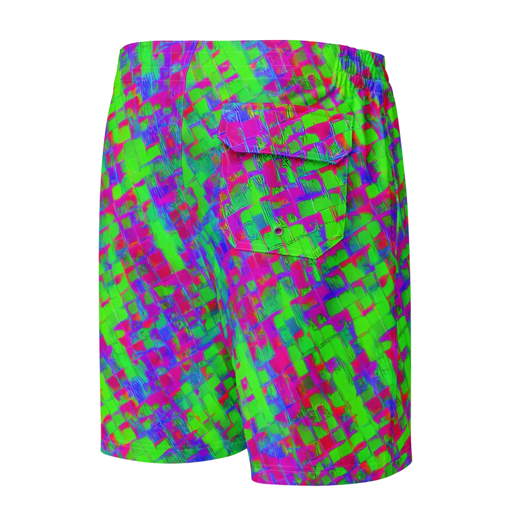 Neon Tapestry on Men's Board Shorts — Back