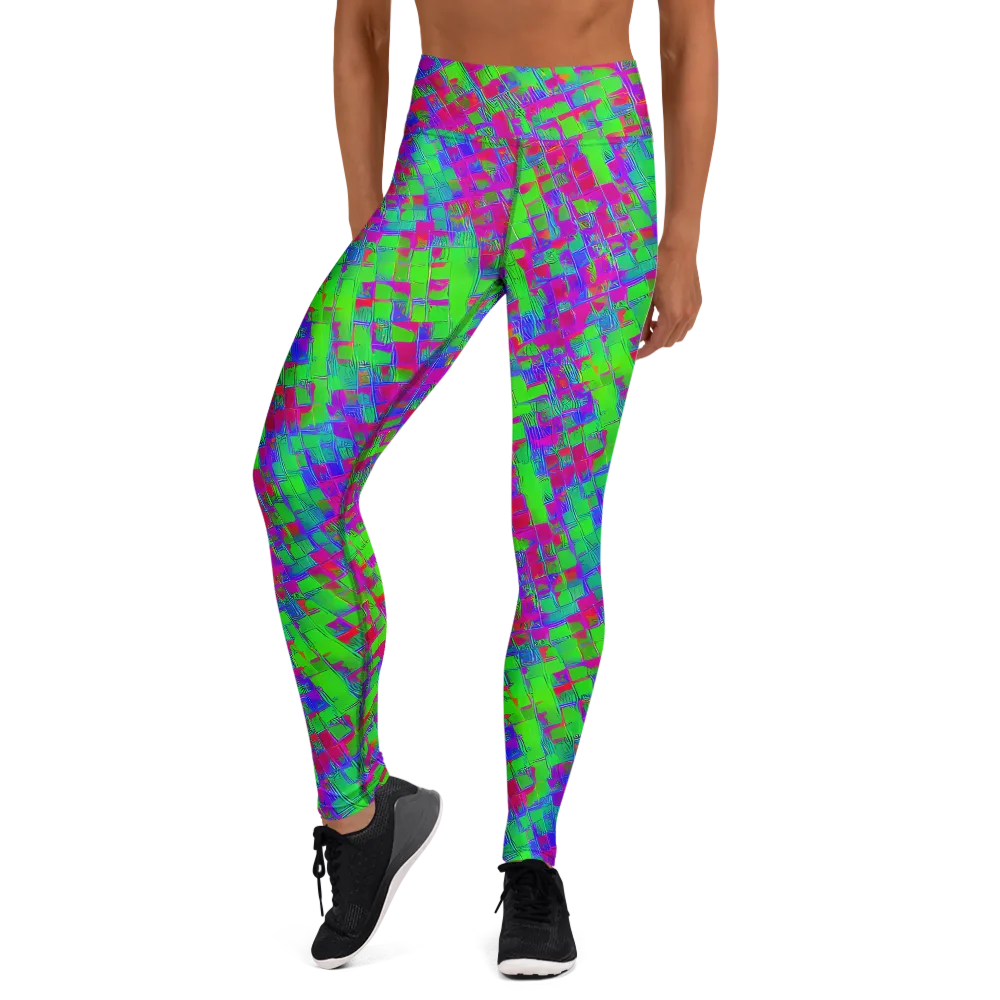 Neon Tapestry on Yoga Leggings — Front