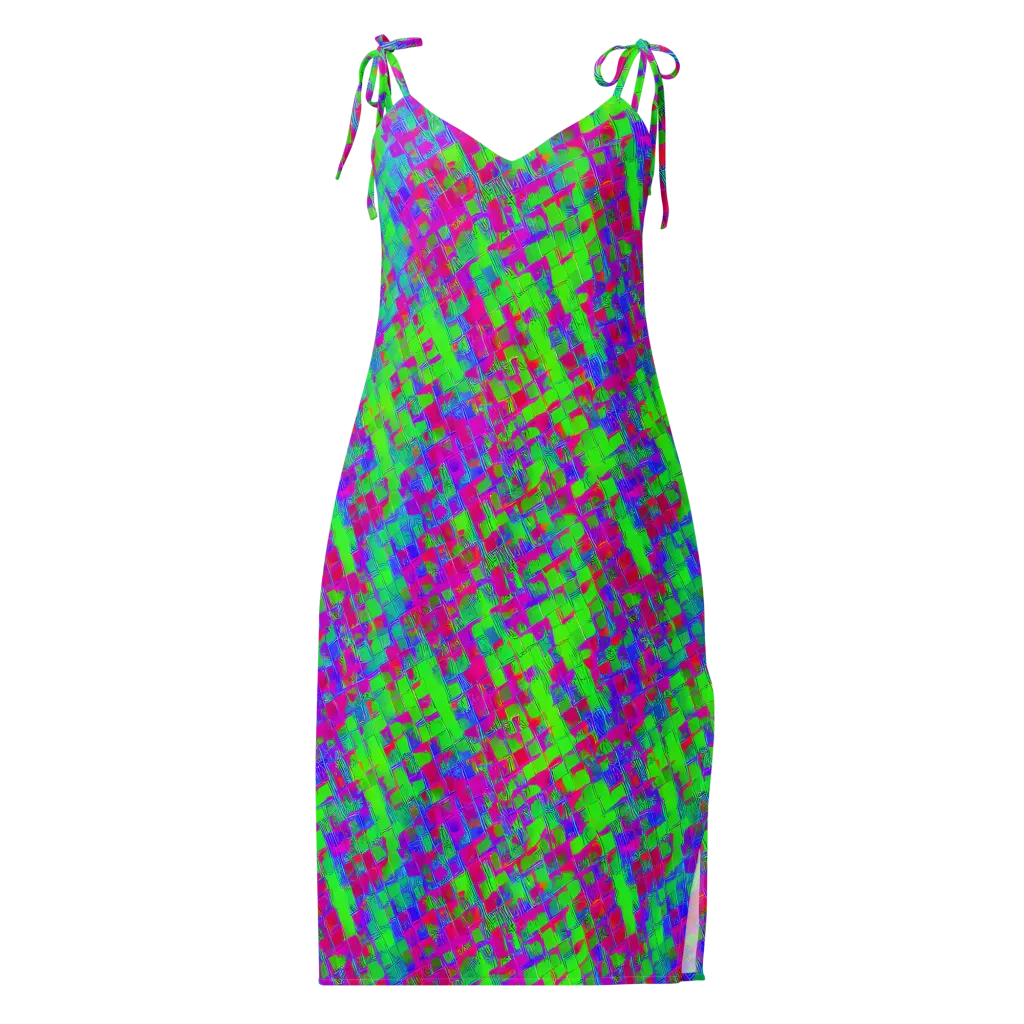 Neon Tapestry on Slip Dress — Front