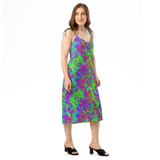 Neon Tapestry on a Slip Dress
