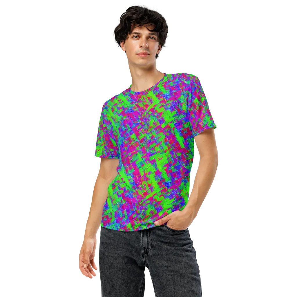 Neon Tapestry on Men's Crew Neck T-Shirt — Front