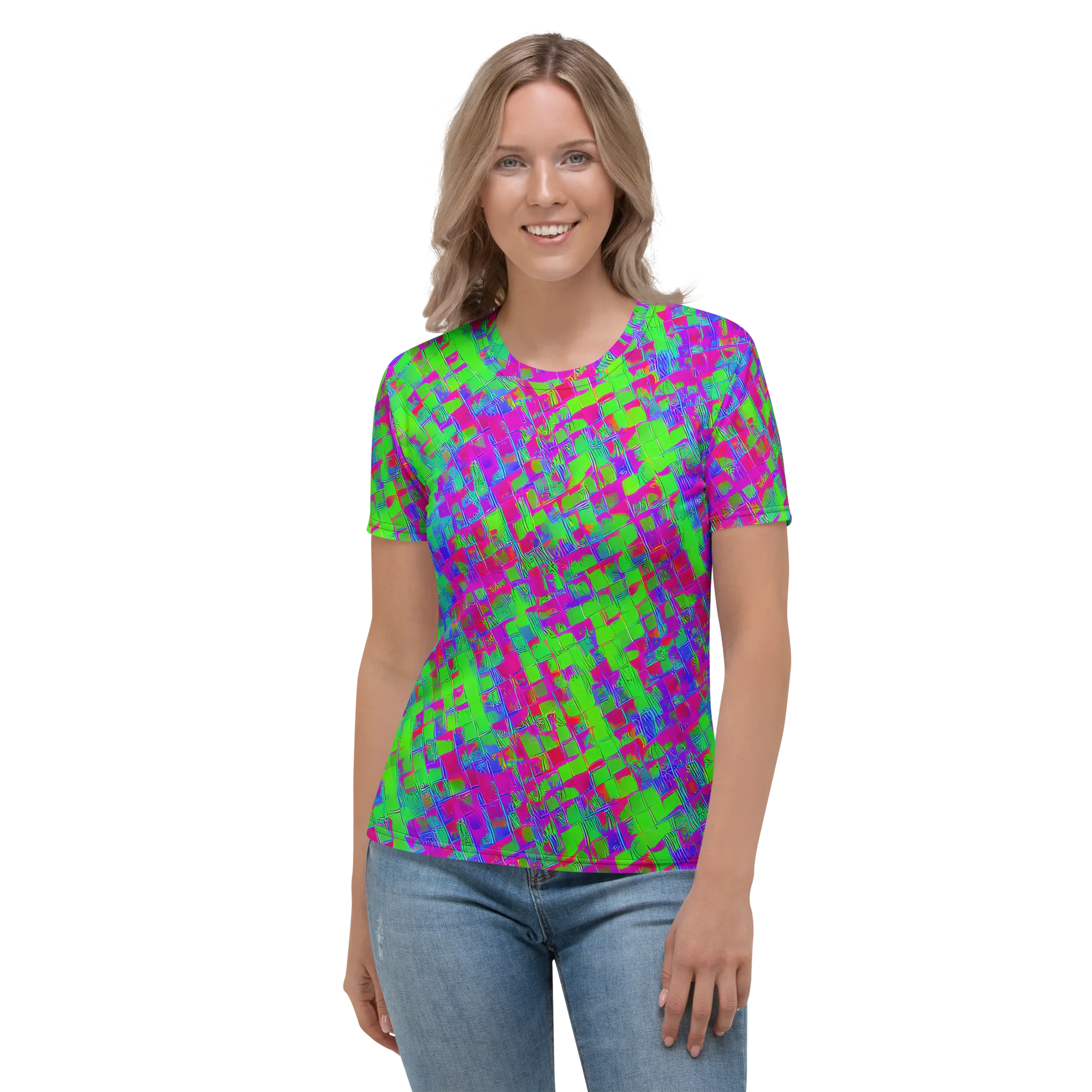 Neon Tapestry on Women's Crew Neck T-Shirt — Front