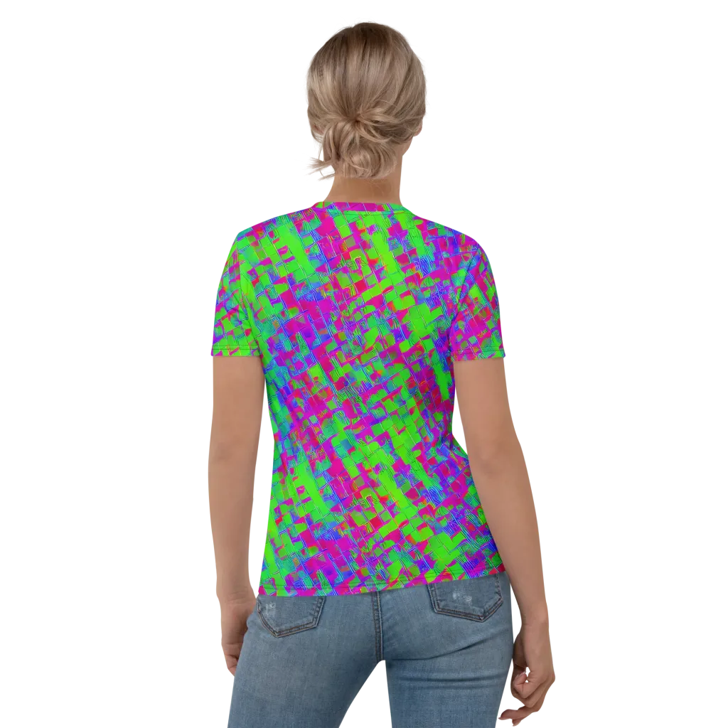 Neon Tapestry on Women's Crew Neck T-Shirt — Back