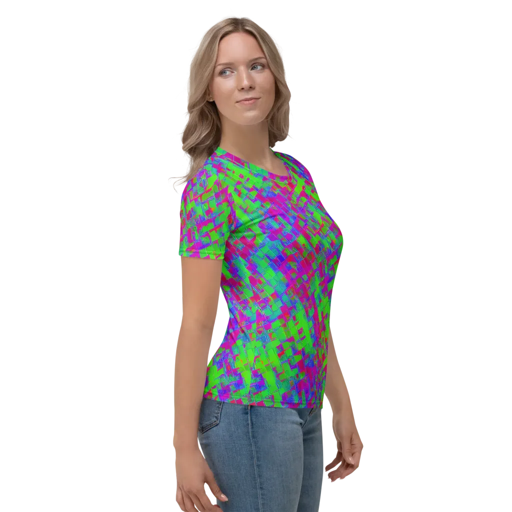 Neon Tapestry on Women's Crew Neck T-Shirt — Right