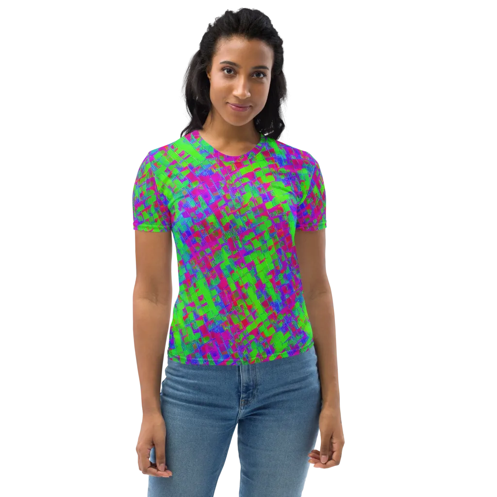 Neon Tapestry on Women's Crew Neck T-Shirt — Front