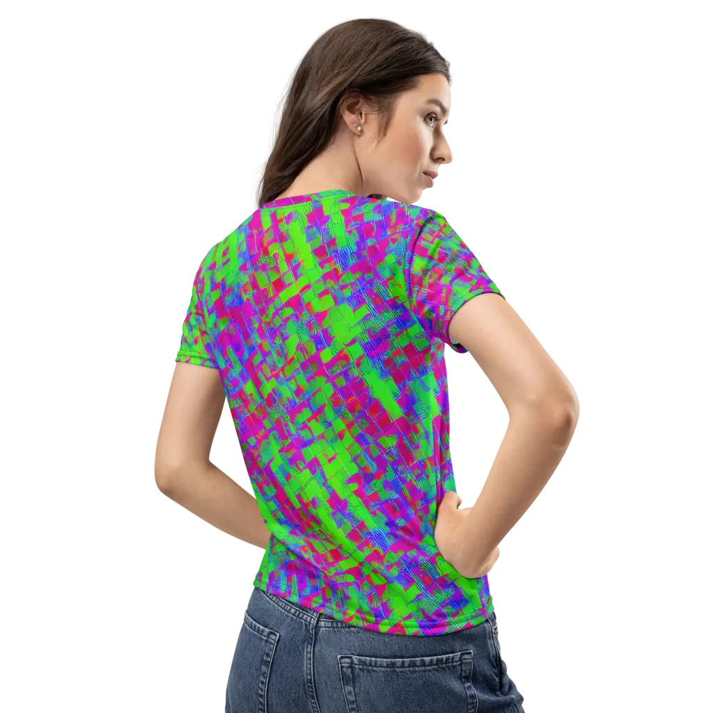 Neon Tapestry on Women's Crew Neck T-Shirt — Back
