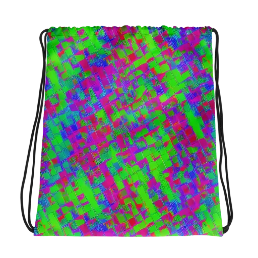 Neon Tapestry on a Drawstring Bag