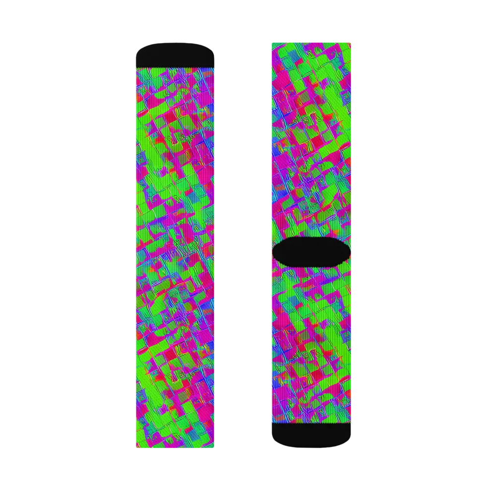 Neon Tapestry on Socks — Right Sock