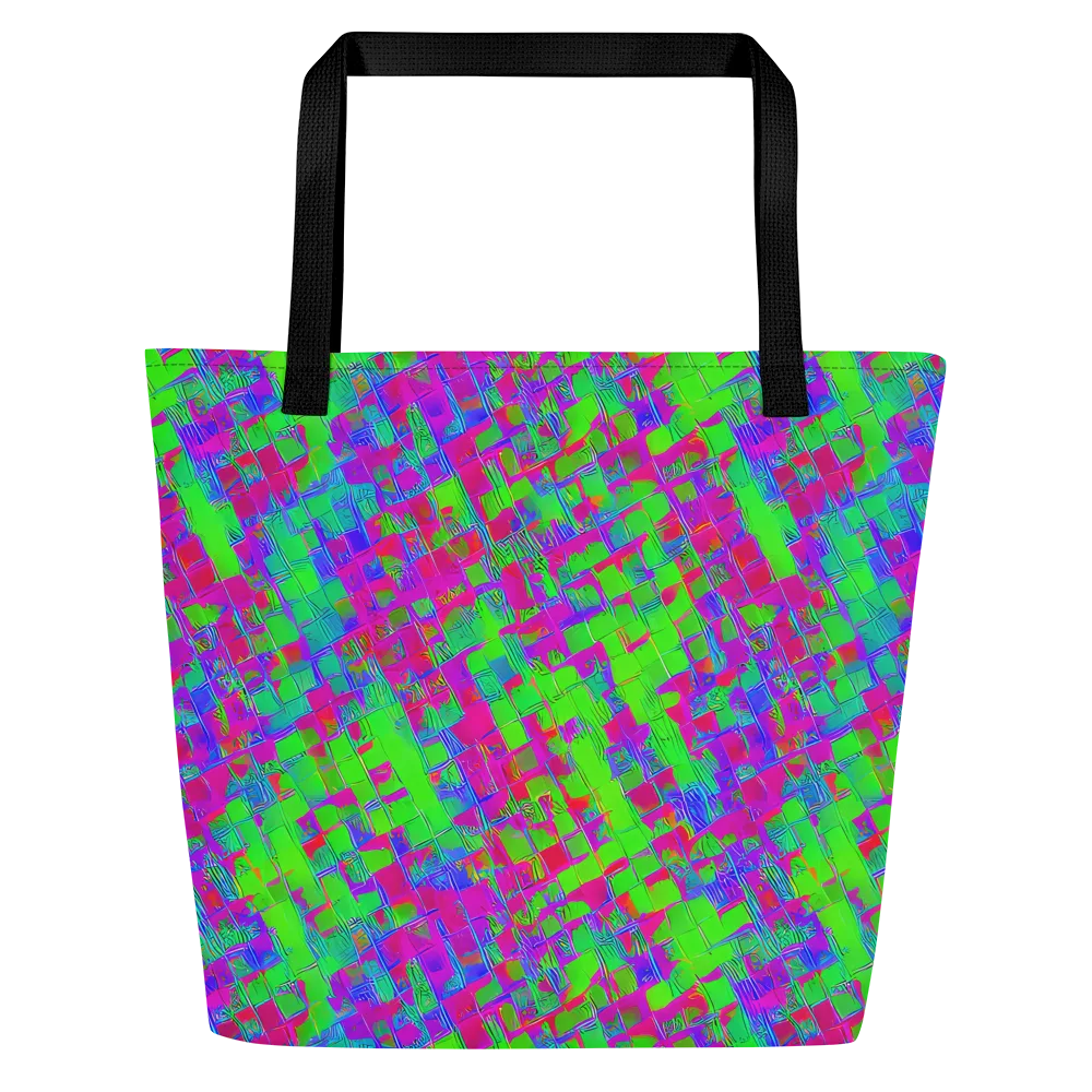 Neon Tapestry on Large Tote Bag W/ Pocket — Front