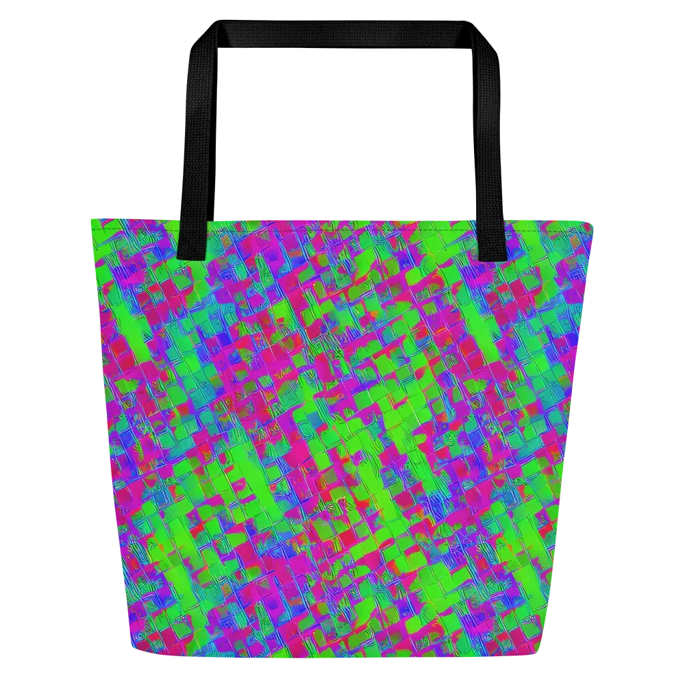 Neon Tapestry on Large Tote Bag W/ Pocket — Front