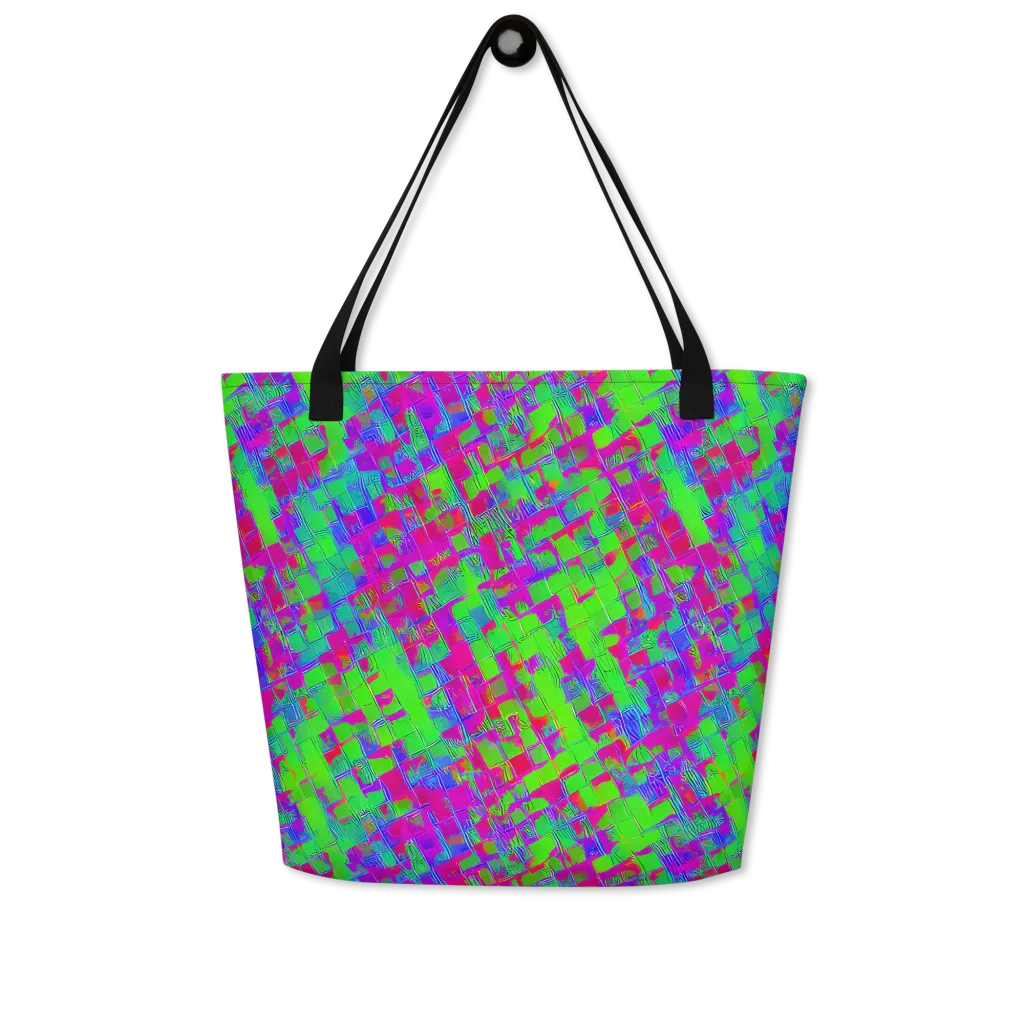Neon Tapestry on Large Tote Bag W/ Pocket — Front