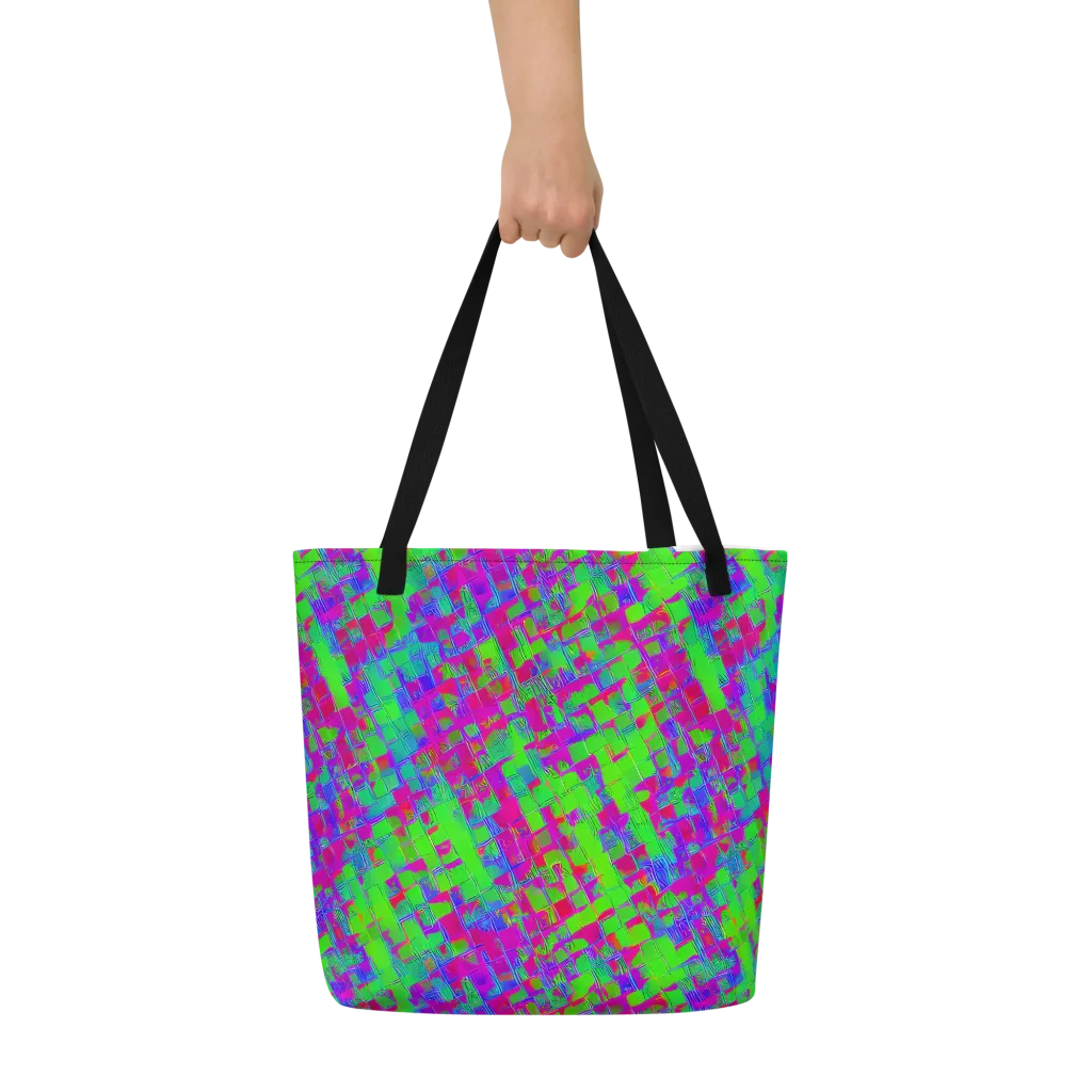 Neon Tapestry on Large Tote Bag W/ Pocket — Front