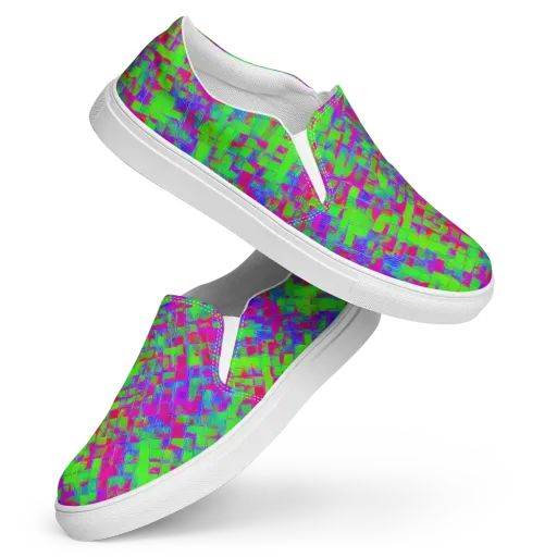Neon Tapestry on a Women's Slip-On Canvas Shoes