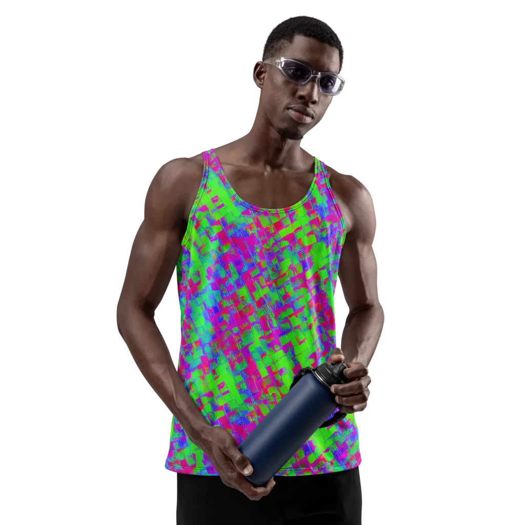 Neon Tapestry on Men's Tank Top — Front