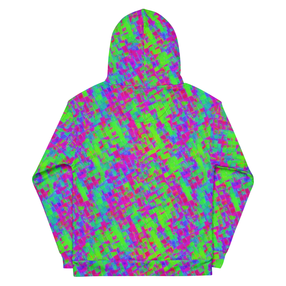 Neon Tapestry on Cotton Hoodie — Back