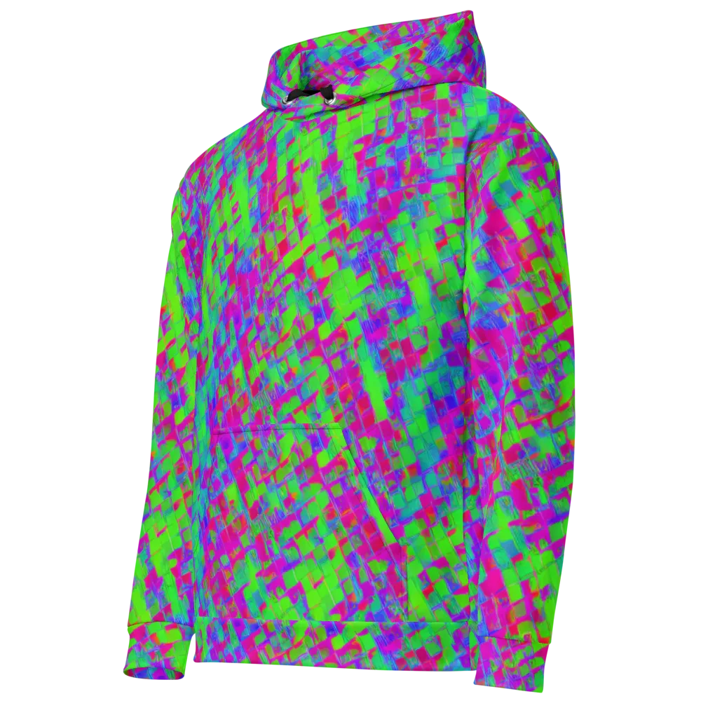 Neon Tapestry on Cotton Hoodie — Left Front
