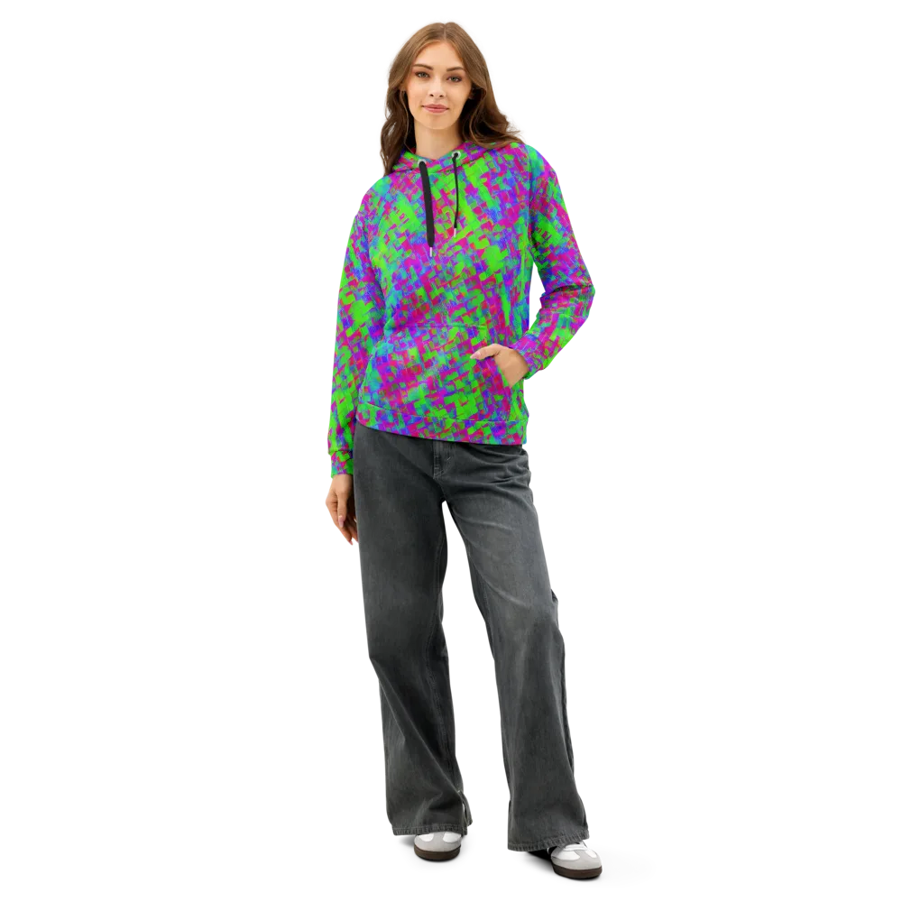 Neon Tapestry on Cotton Hoodie — Front