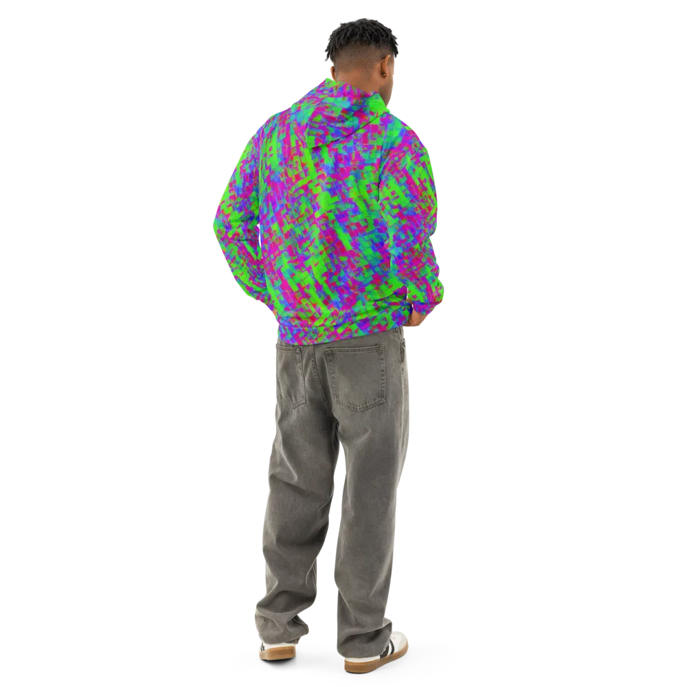 Neon Tapestry on Cotton Hoodie — Back