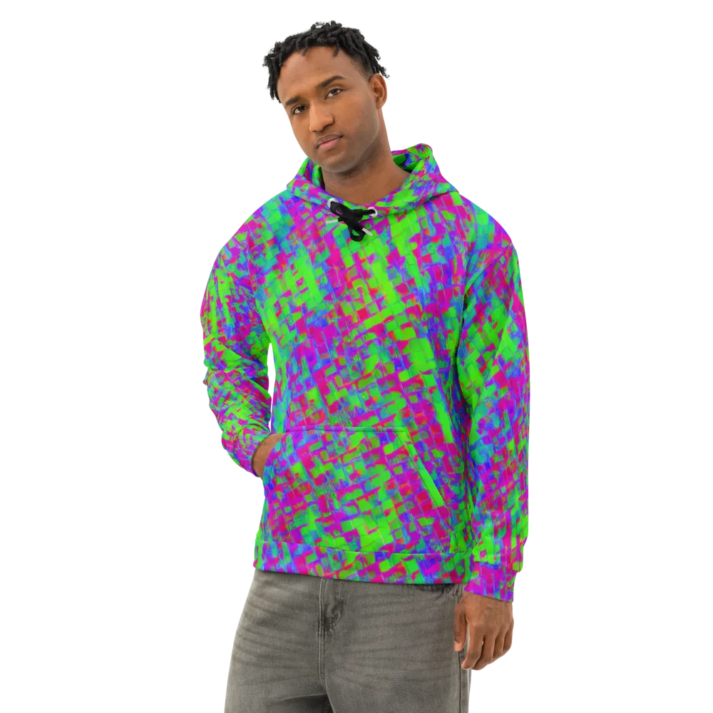 Neon Tapestry on Cotton Hoodie — Left Front