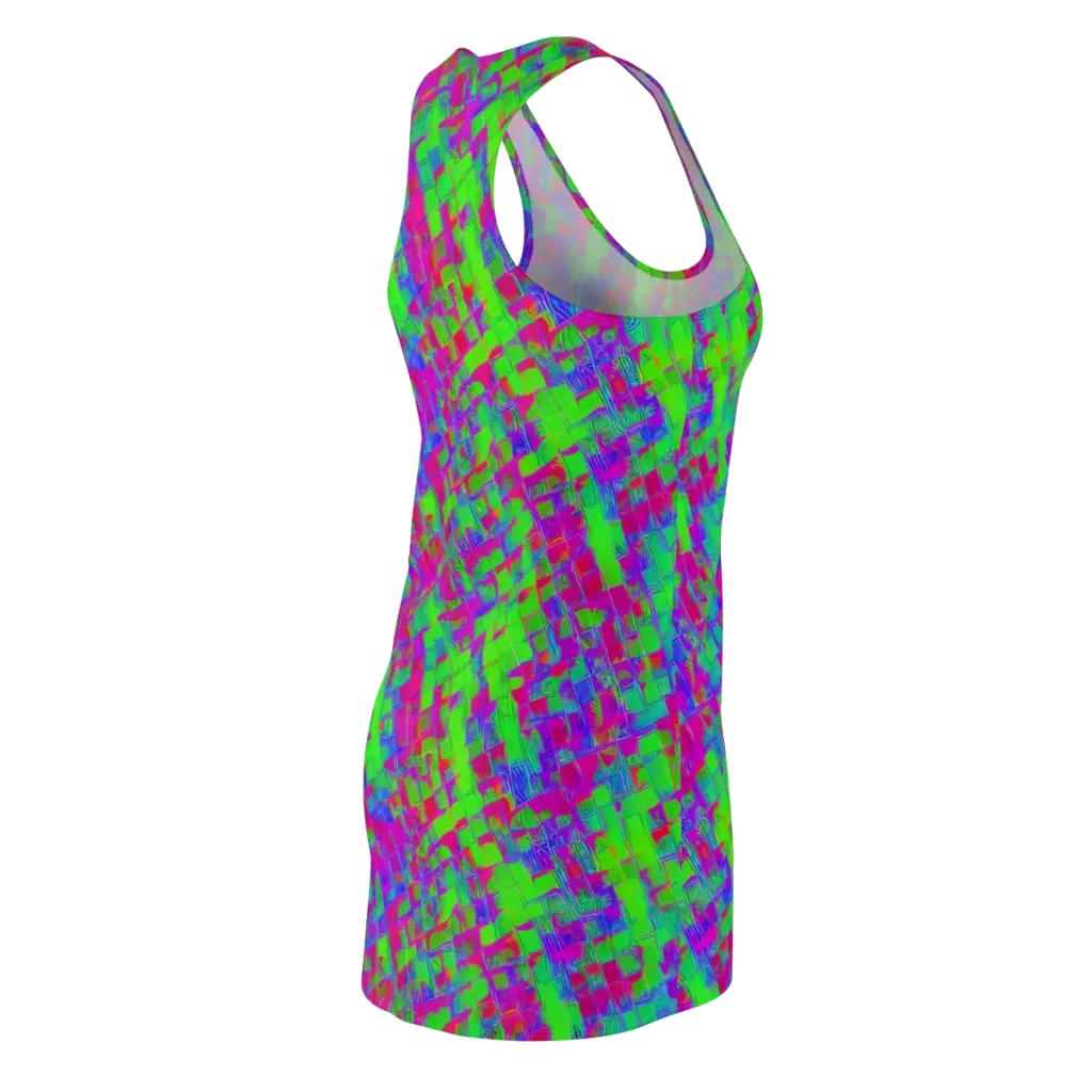 Neon Tapestry on Racerback Dress — Back Side