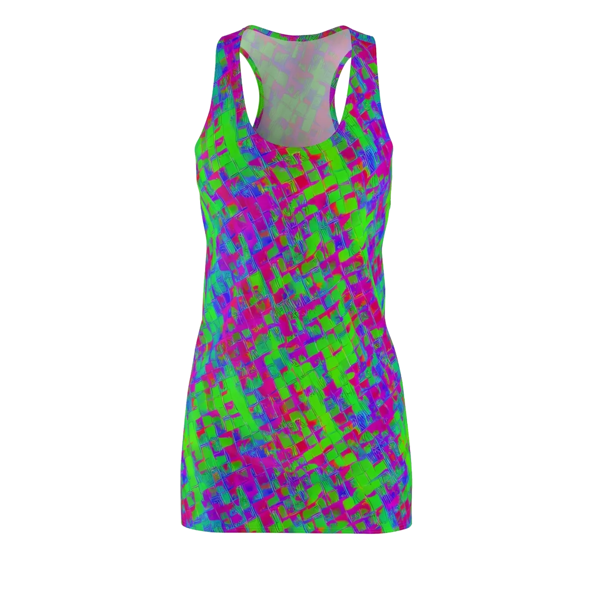 Neon Tapestry on Racerback Dress — Front