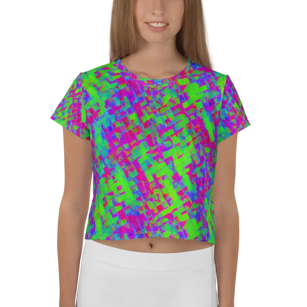 Neon Tapestry on Crop Tee — Front