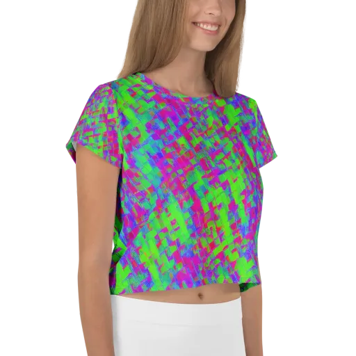 Neon Tapestry on a Crop Tee
