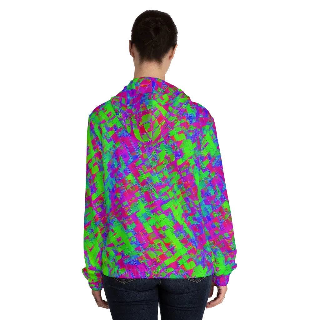 Neon Tapestry on Women's Full-Zip Hoodie — Back On Person