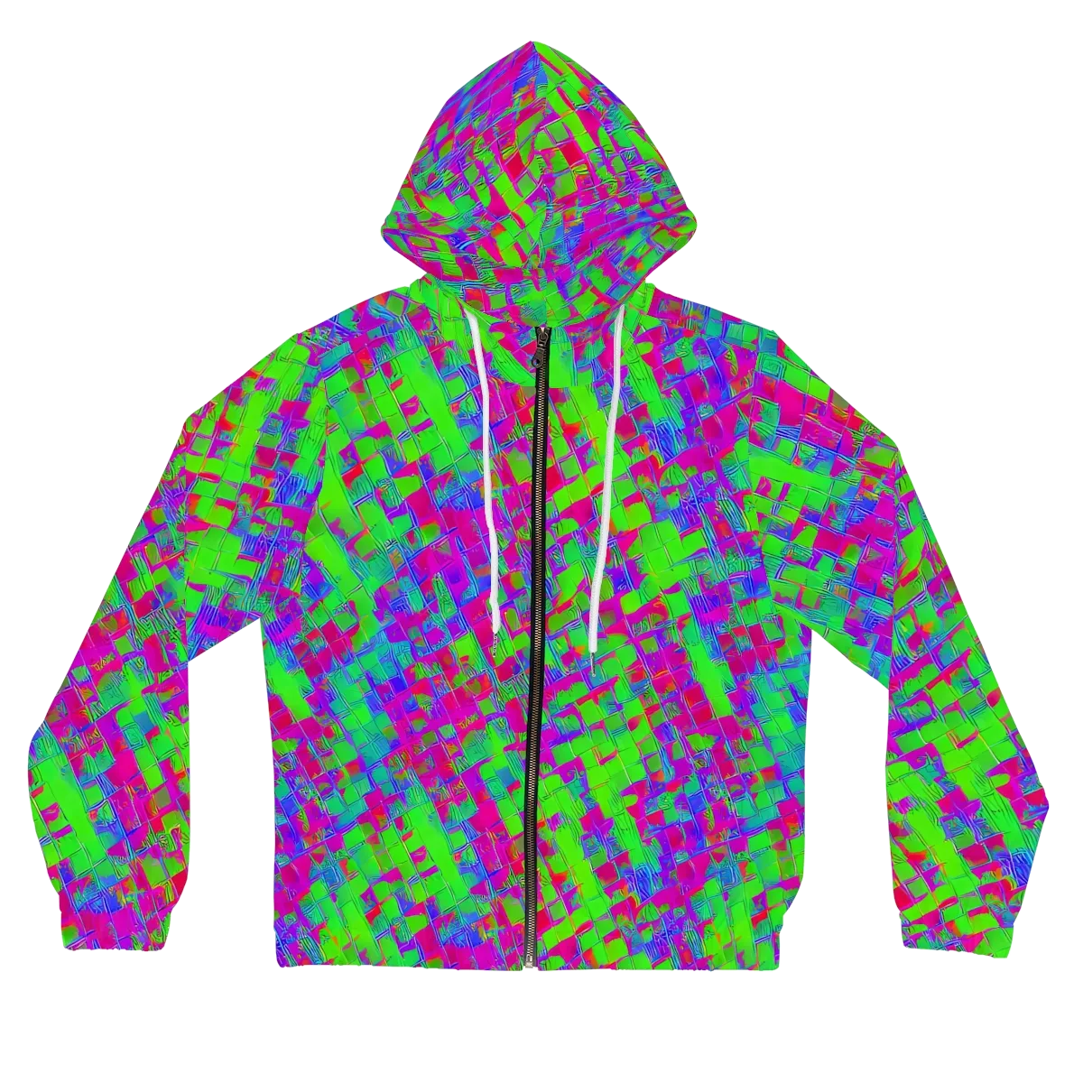 Neon Tapestry on Women's Full-Zip Hoodie — Front