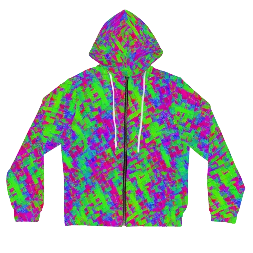 Neon Tapestry on a Women's Full-Zip Hoodie