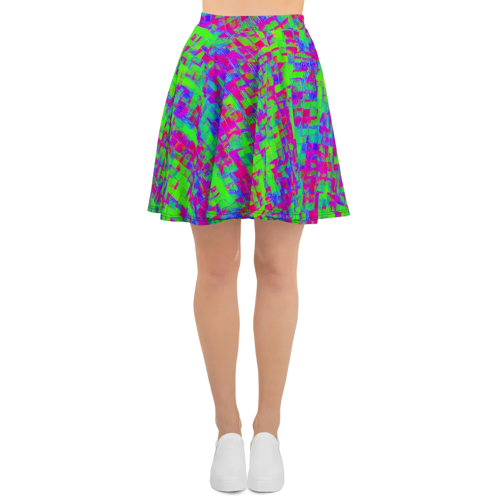 Neon Tapestry on Skater Skirt — Front