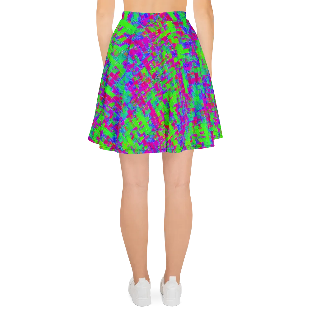 Neon Tapestry on Skater Skirt — Back