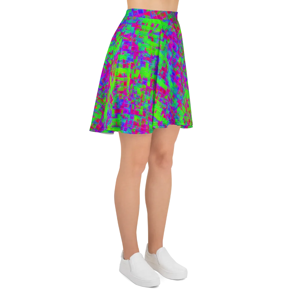 Neon Tapestry on Skater Skirt — Right