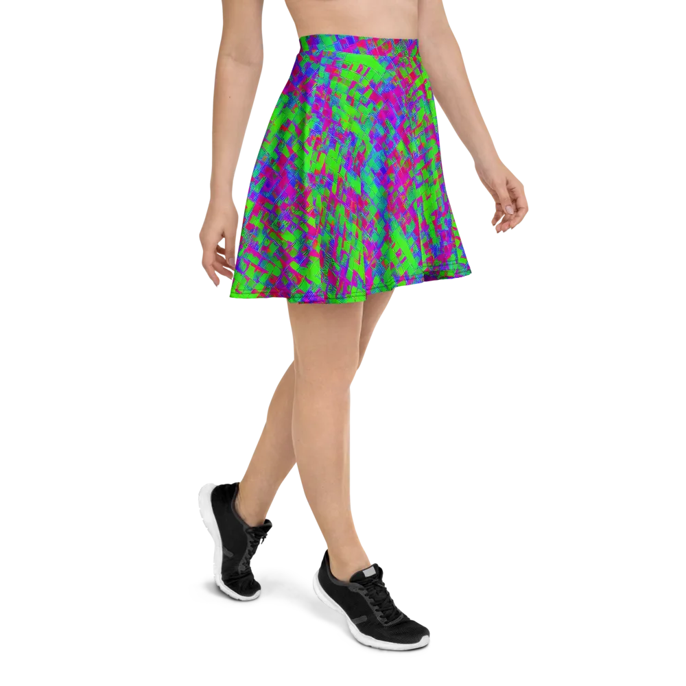 Neon Tapestry on Skater Skirt — Right