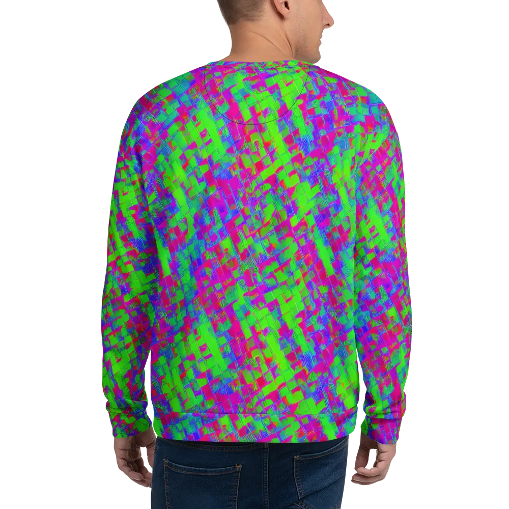 Neon Tapestry on Sweatshirt — Back