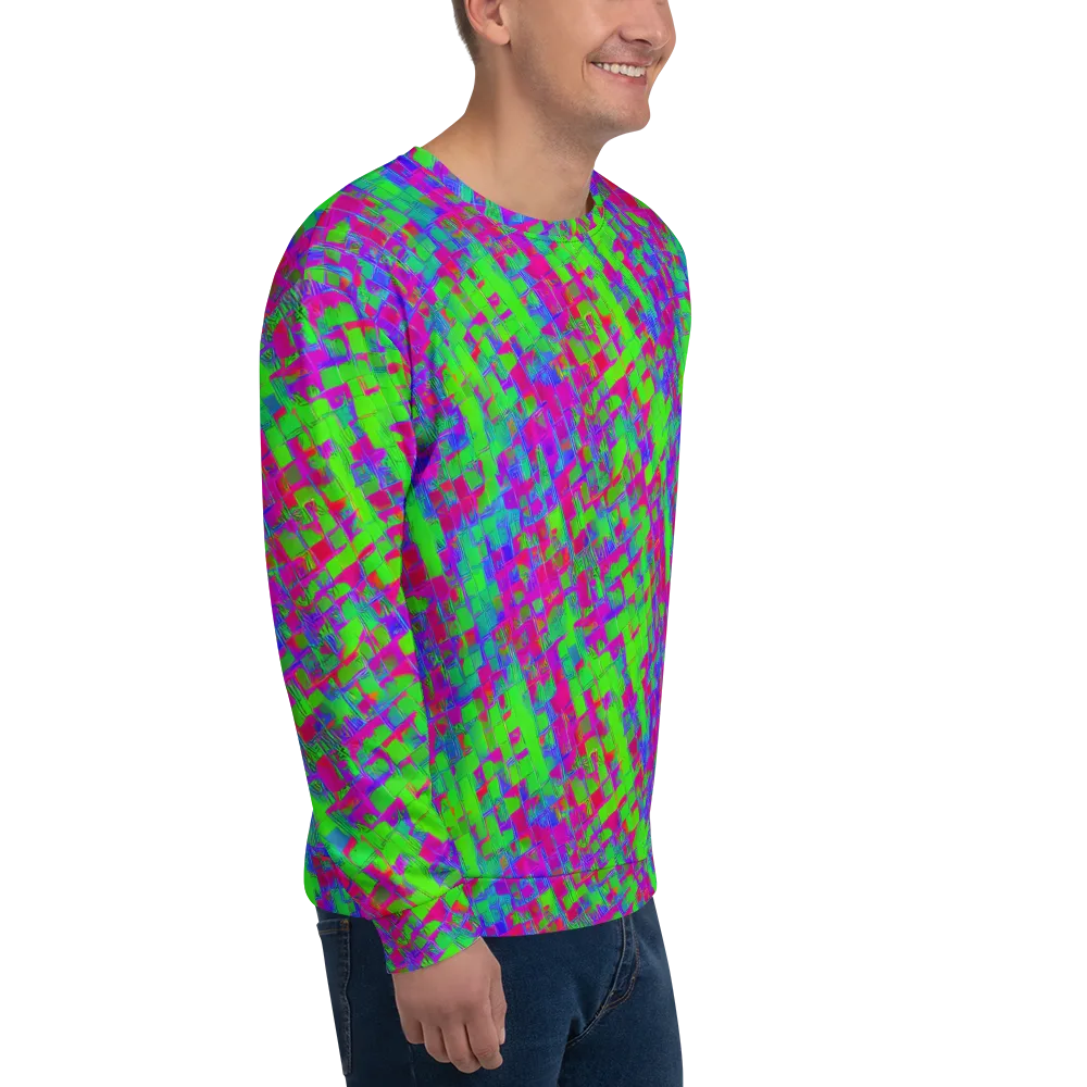 Neon Tapestry on Sweatshirt — Right Front