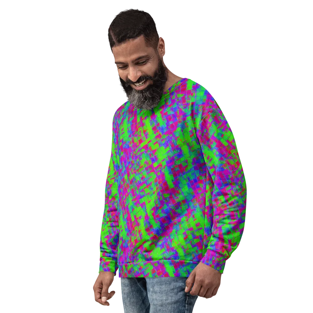 Neon Tapestry on Sweatshirt — Left Front