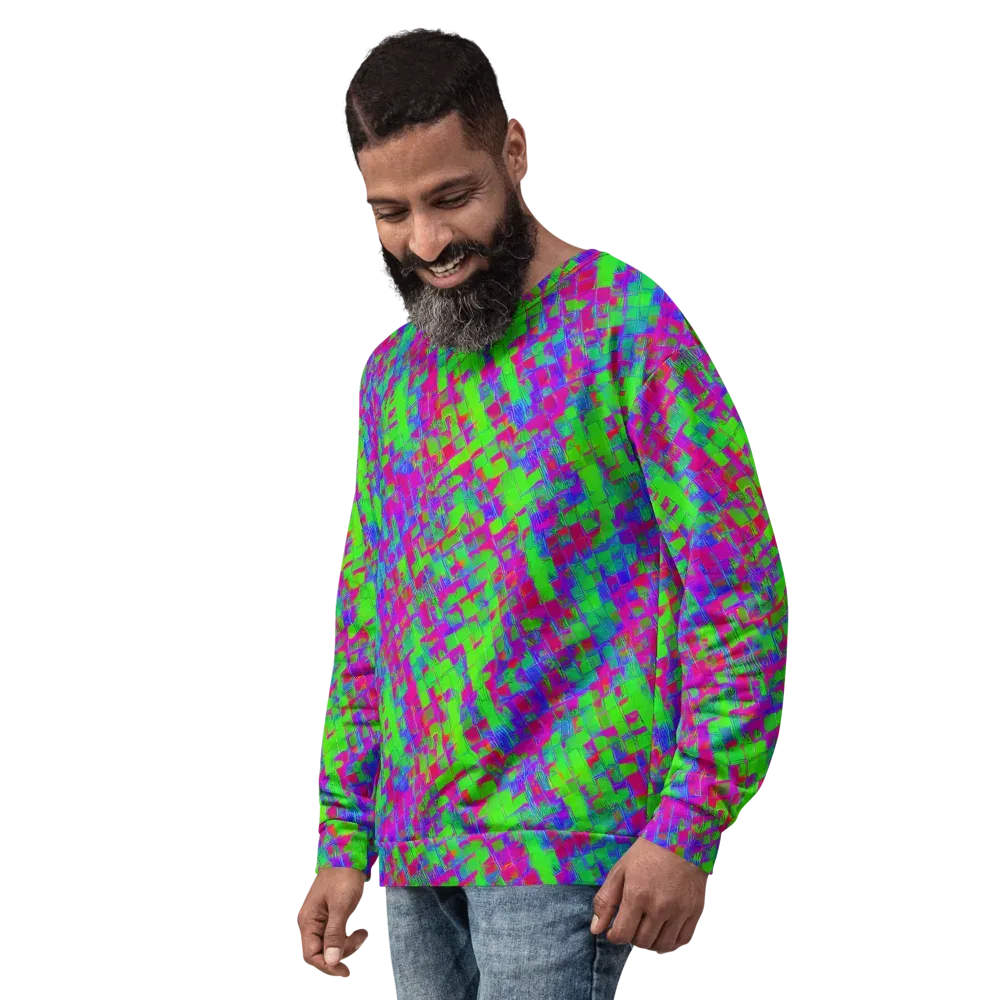 Neon Tapestry on Sweatshirt — Left Front