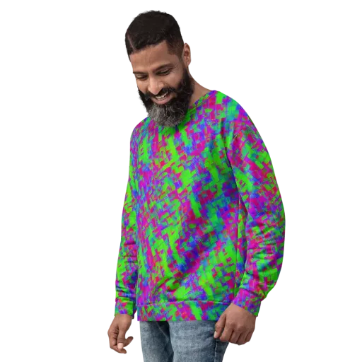 Neon Tapestry on a Sweatshirt