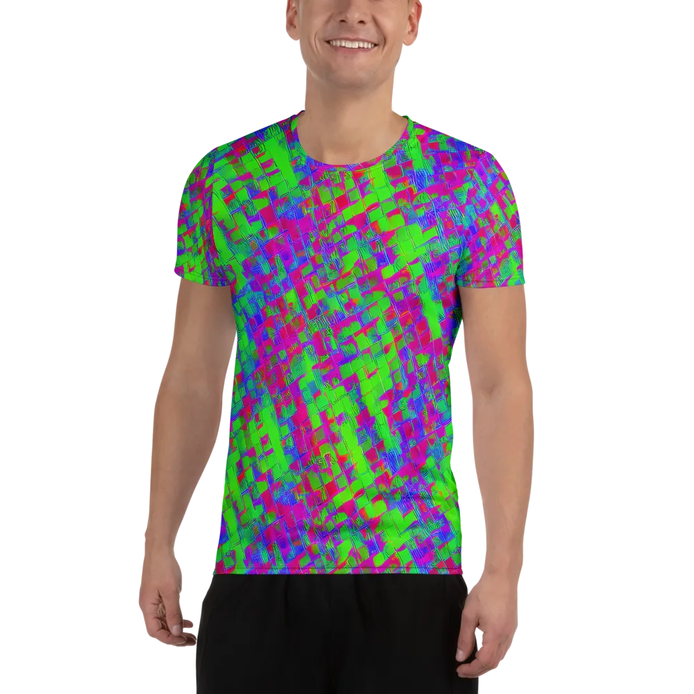 Neon Tapestry on Men's Athletic T-Shirt — Front