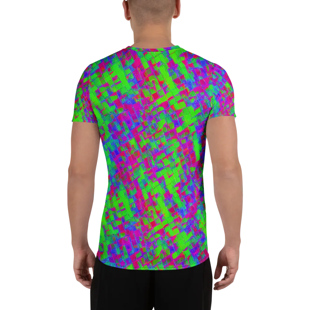 Neon Tapestry on Men's Athletic T-Shirt — Back